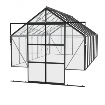 Vitavia Gewächshaus Cassandra 11500 BxT 257x448cm ESG Alu schwarz, ohne Sockel